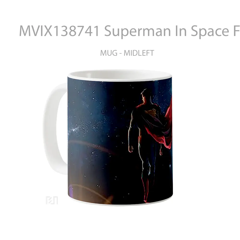 Mug Superman In Space Fanart Gelas Superhero - All-side / Desain