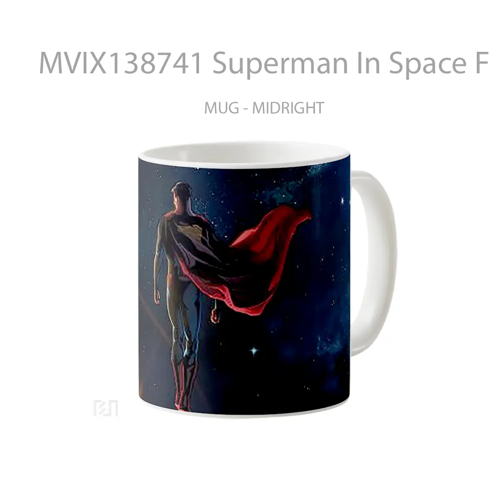 Mug Superman In Space Fanart Gelas Superhero - All-side / Desain