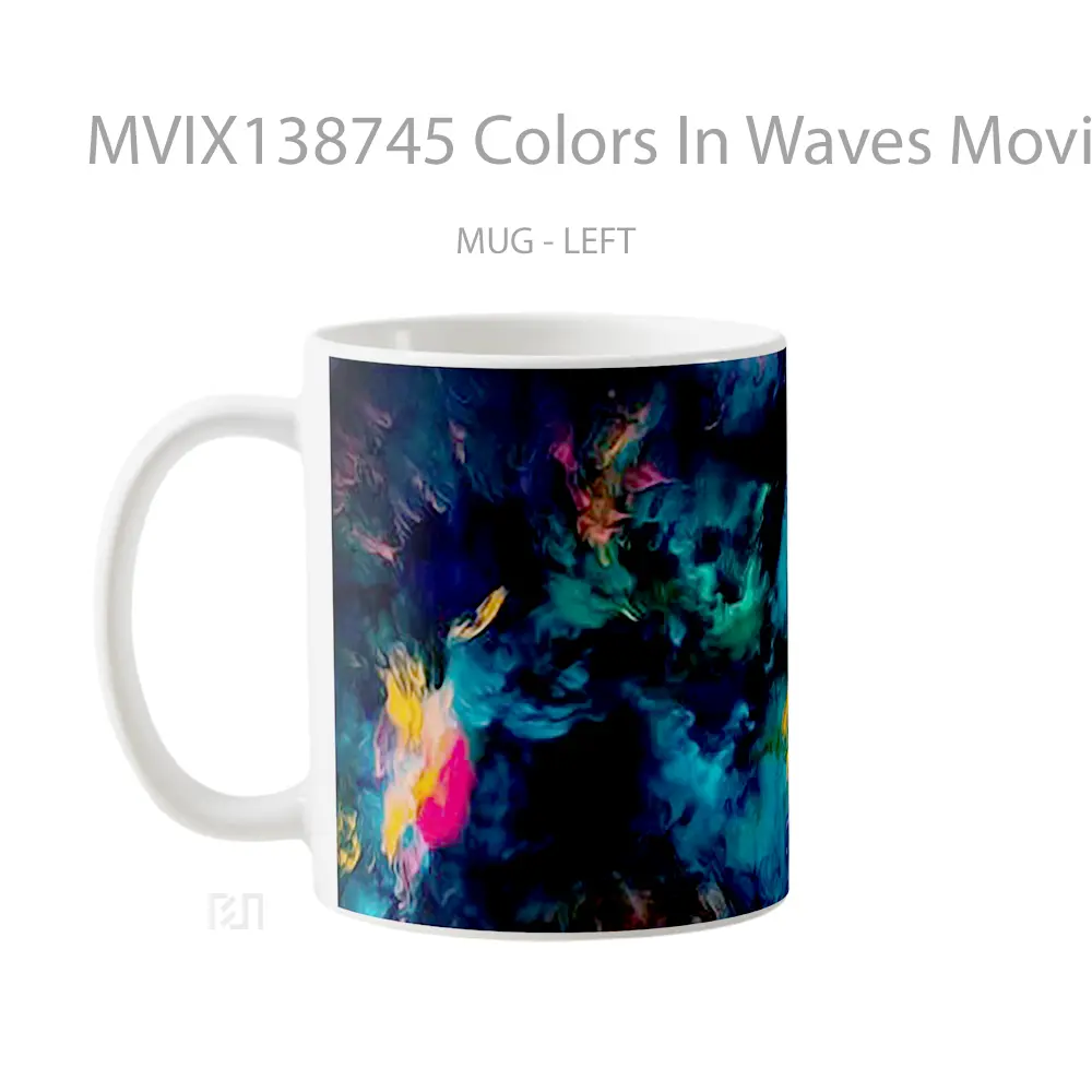 Mug Colors In Waves Moving Gelas Keramik Unik - All-side / Desain