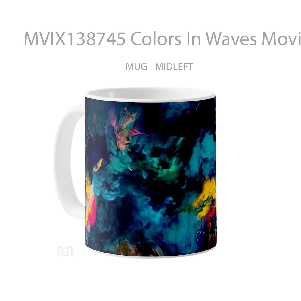 Mug Colors In Waves Moving Gelas Keramik Unik - All-side / Desain