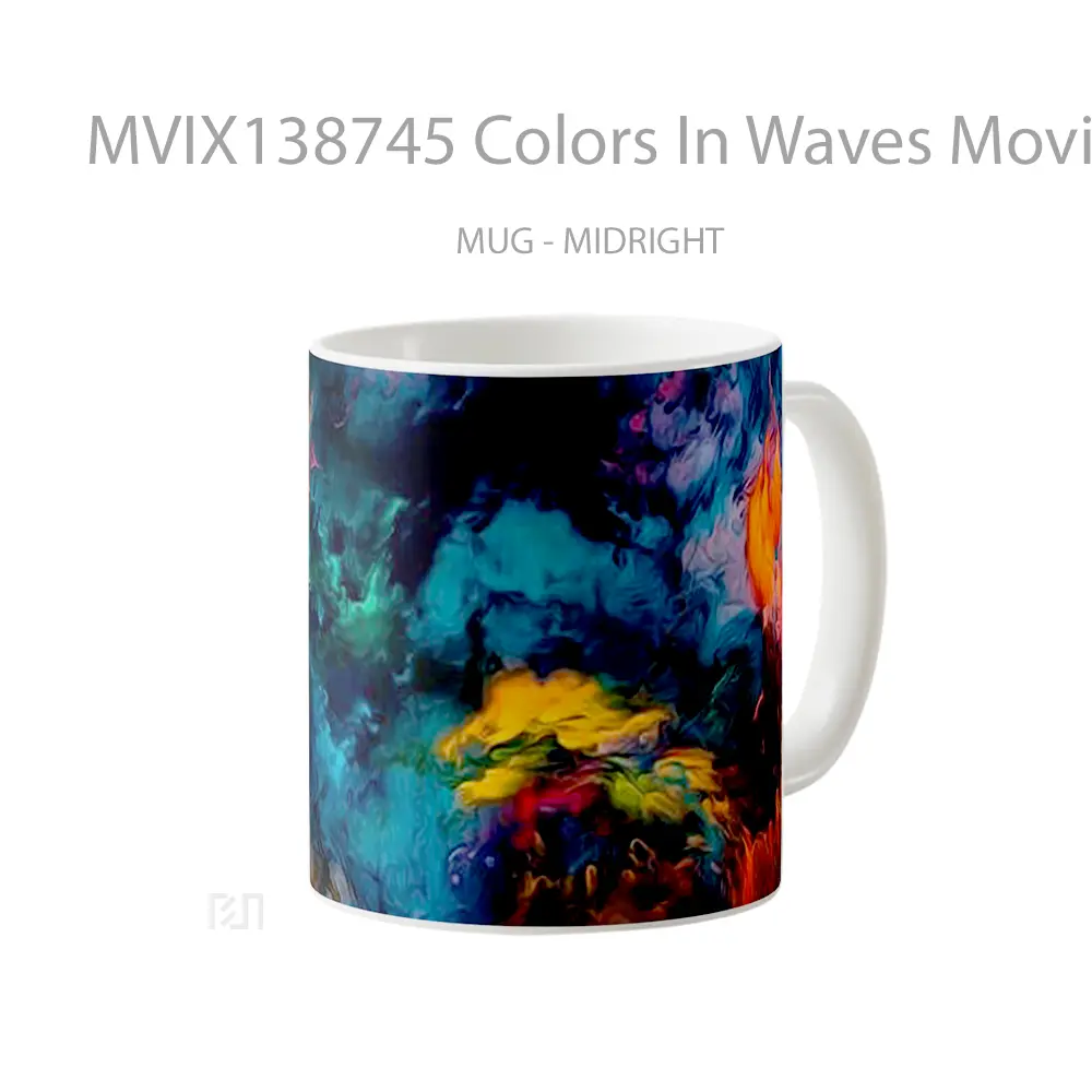 Mug Colors In Waves Moving Gelas Keramik Unik - All-side / Desain