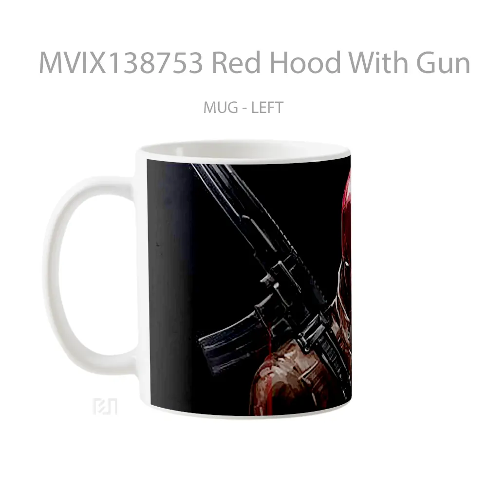 Mug Red Hood With Gun Gelas Superhero - All-side / Desain