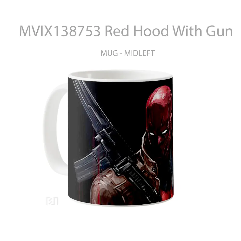 Mug Red Hood With Gun Gelas Superhero - All-side / Desain