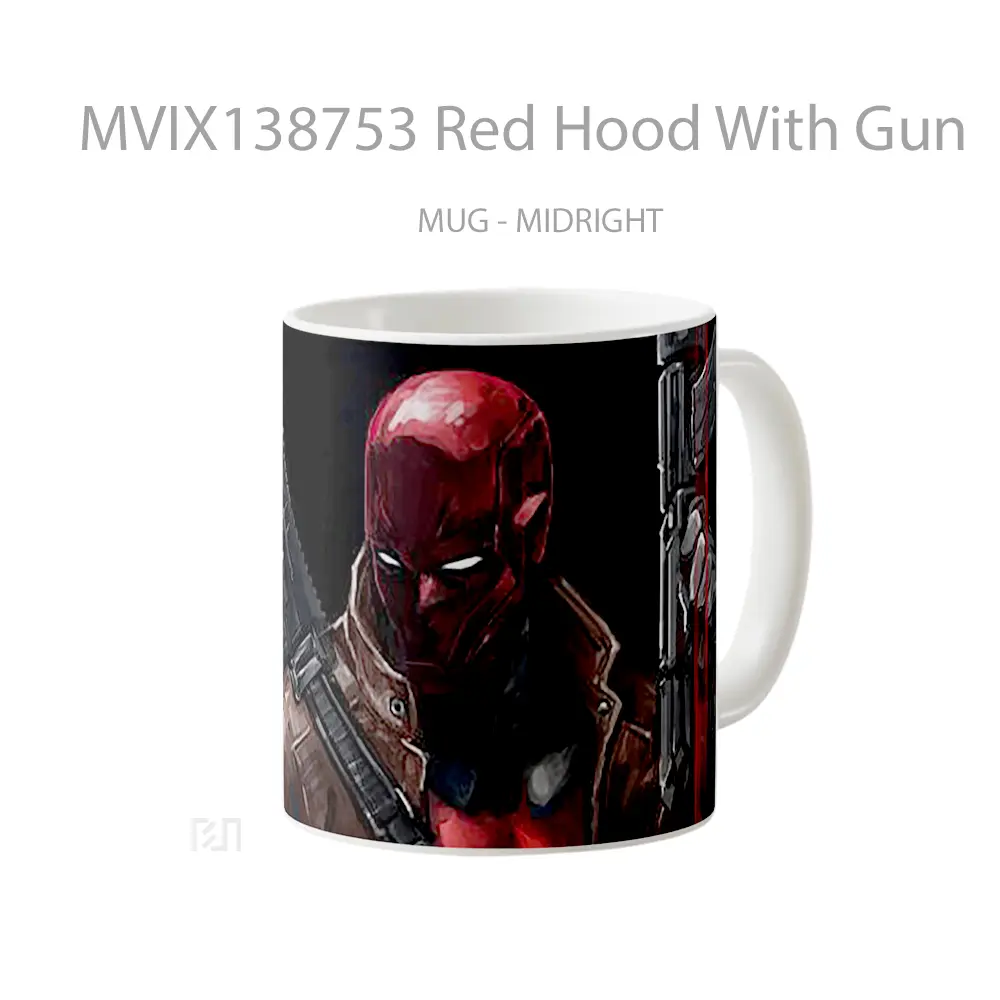 Mug Red Hood With Gun Gelas Superhero - All-side / Desain