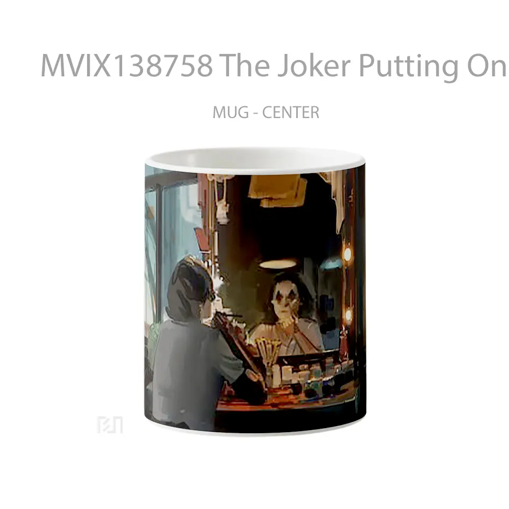 Mug The Joker Putting On Make Up Artwork Gelas Superhero