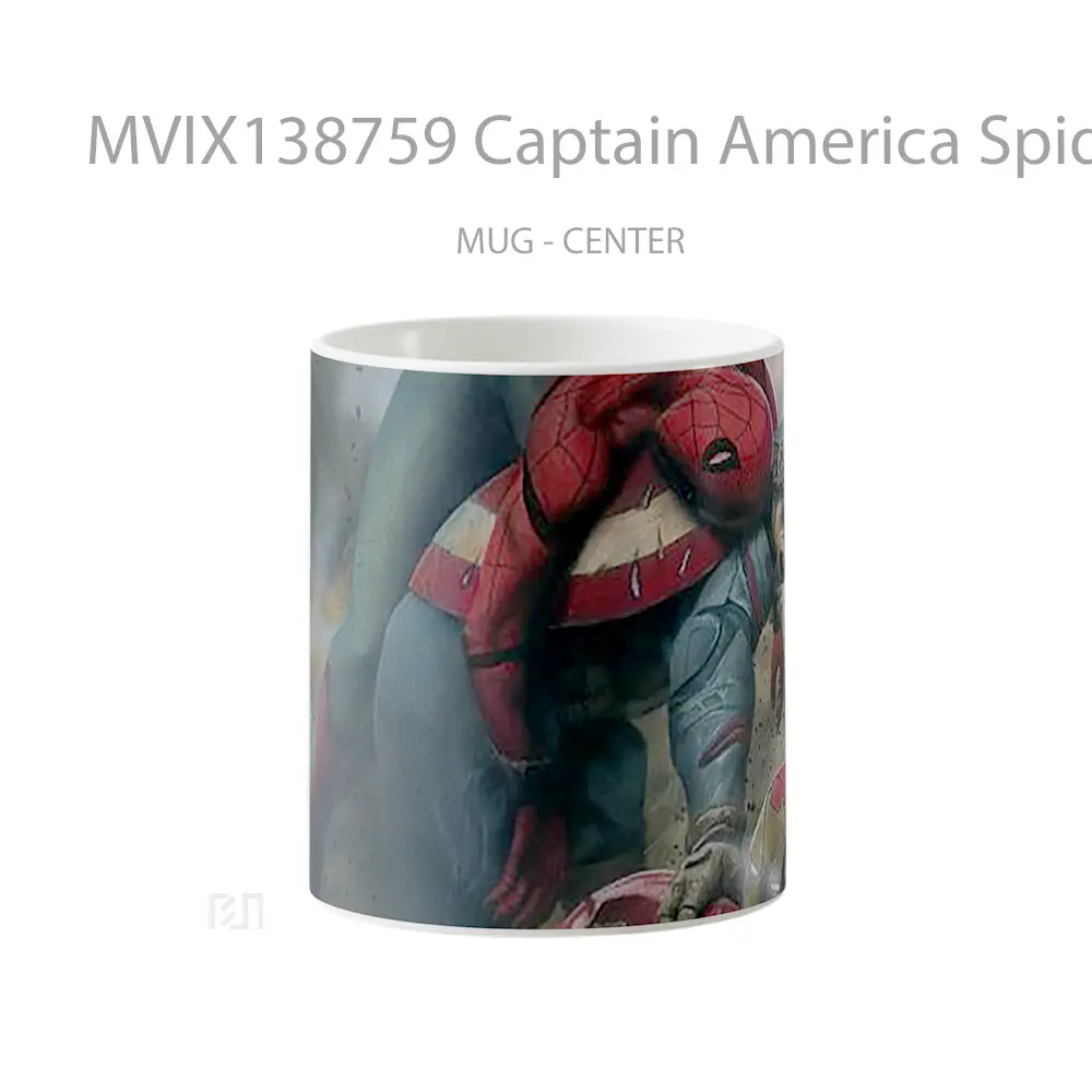 Mug Captain America Spiderman And Iron Man In Fight Gelas Superhero
