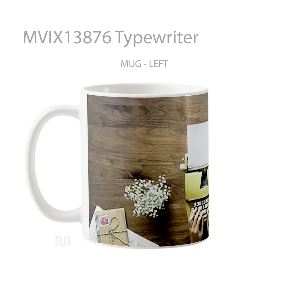 Mug Typewriter Gelas Keramik Unik - All-side / Desain