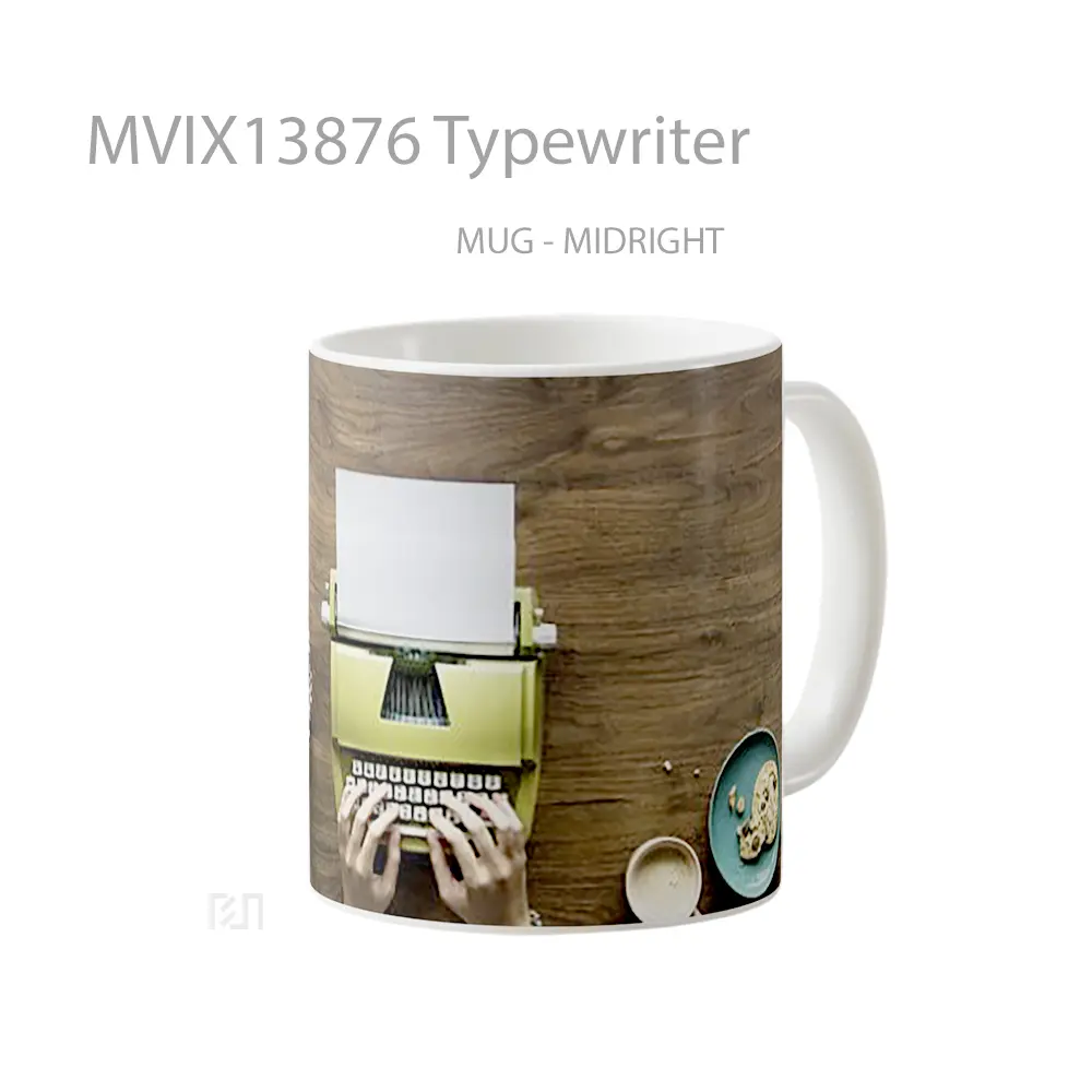 Mug Typewriter Gelas Keramik Unik - All-side / Desain