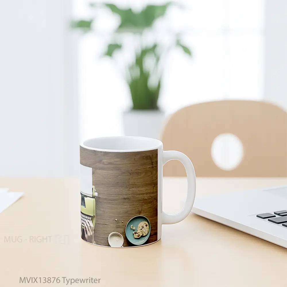 Mug Typewriter Gelas Keramik Unik - All-side / Desain