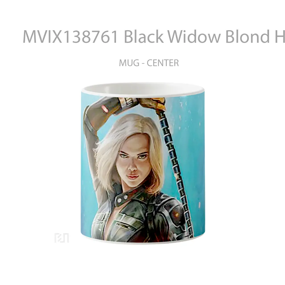 Mug Black Widow Blond Hair Gelas Superhero