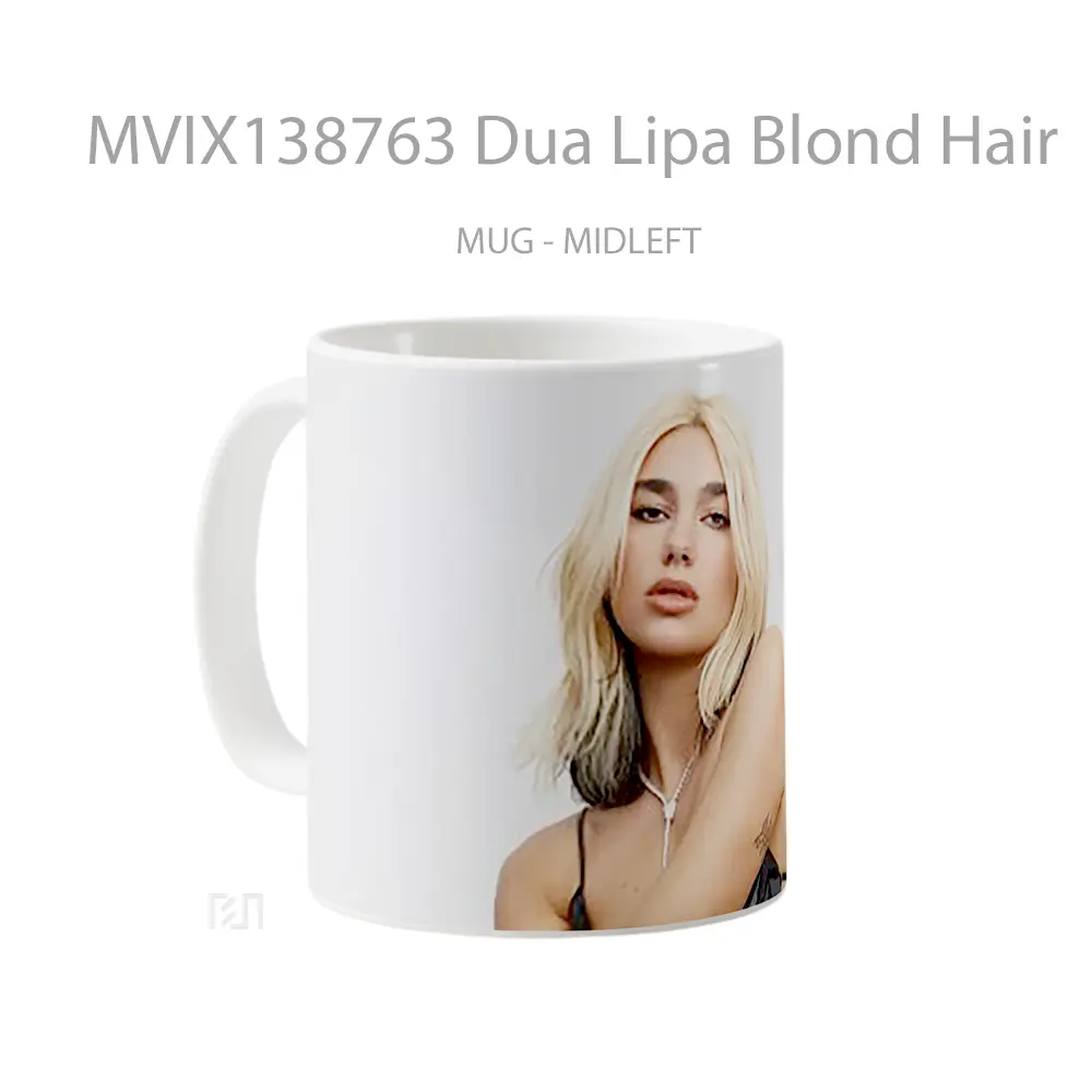 Mug Dua Lipa Blond Hair Gelas Selebriti - All-side / Desain