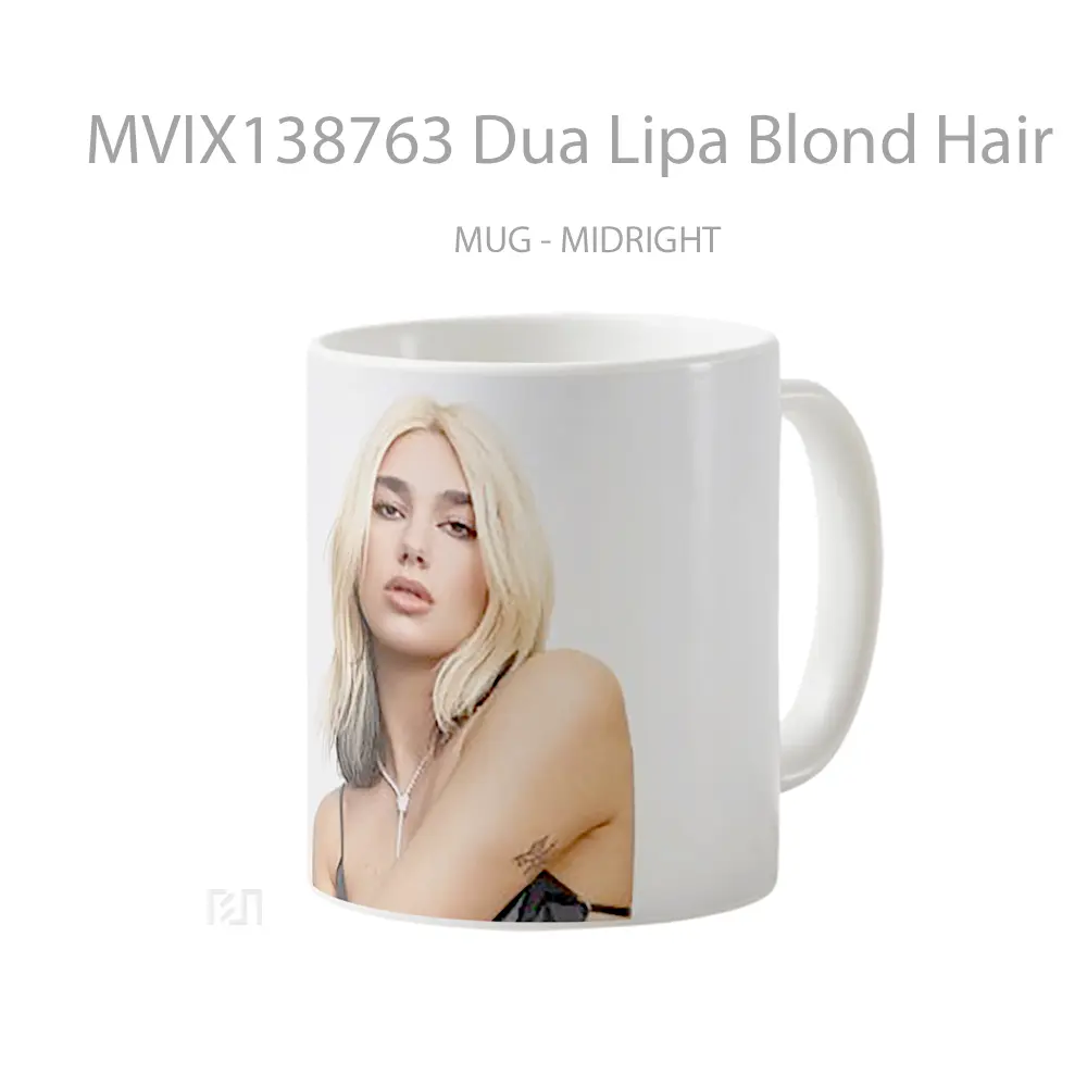 Mug Dua Lipa Blond Hair Gelas Selebriti - All-side / Desain
