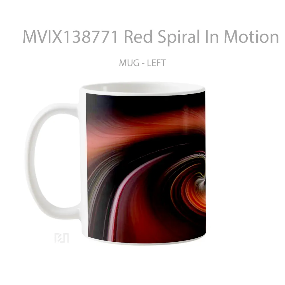 Mug Red Spiral In Motion Gelas Keramik Unik - All-side / Desain