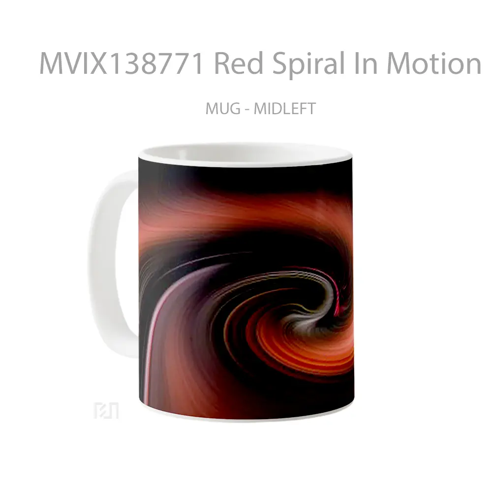 Mug Red Spiral In Motion Gelas Keramik Unik - All-side / Desain