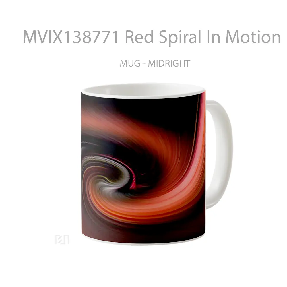 Mug Red Spiral In Motion Gelas Keramik Unik - All-side / Desain