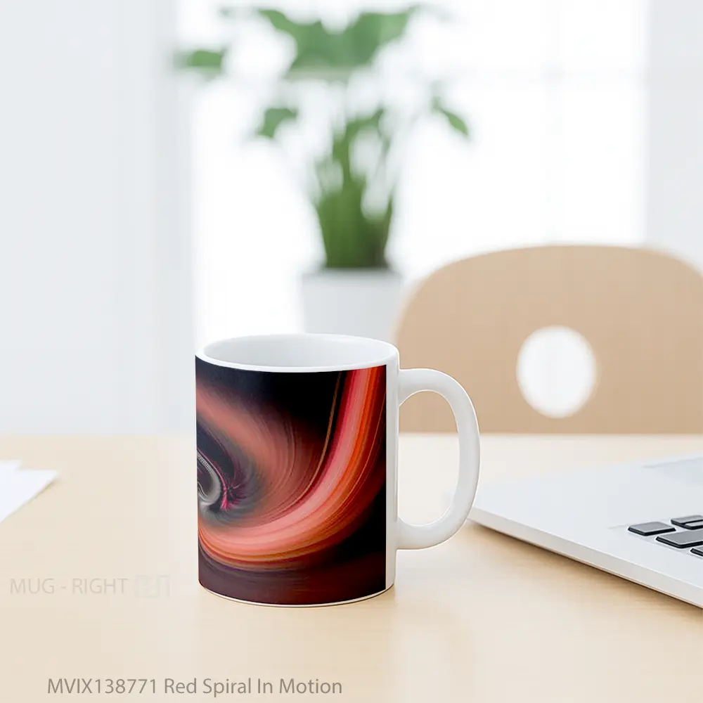 Mug Red Spiral In Motion Gelas Keramik Unik - All-side / Desain