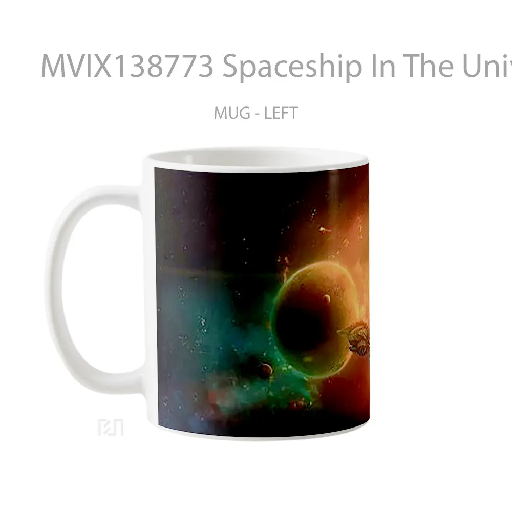 Mug Spaceship In The Universe Gelas Astronomi - All-side / Desain