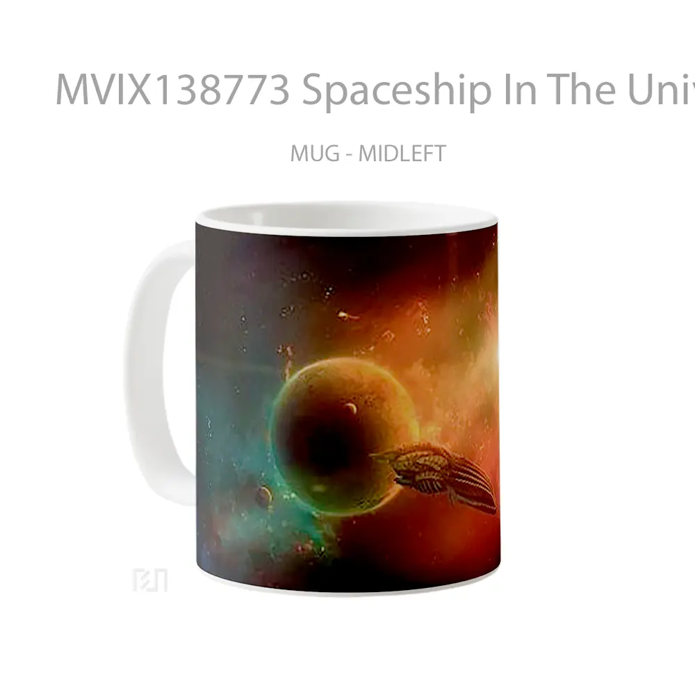 Mug Spaceship In The Universe Gelas Astronomi - All-side / Desain