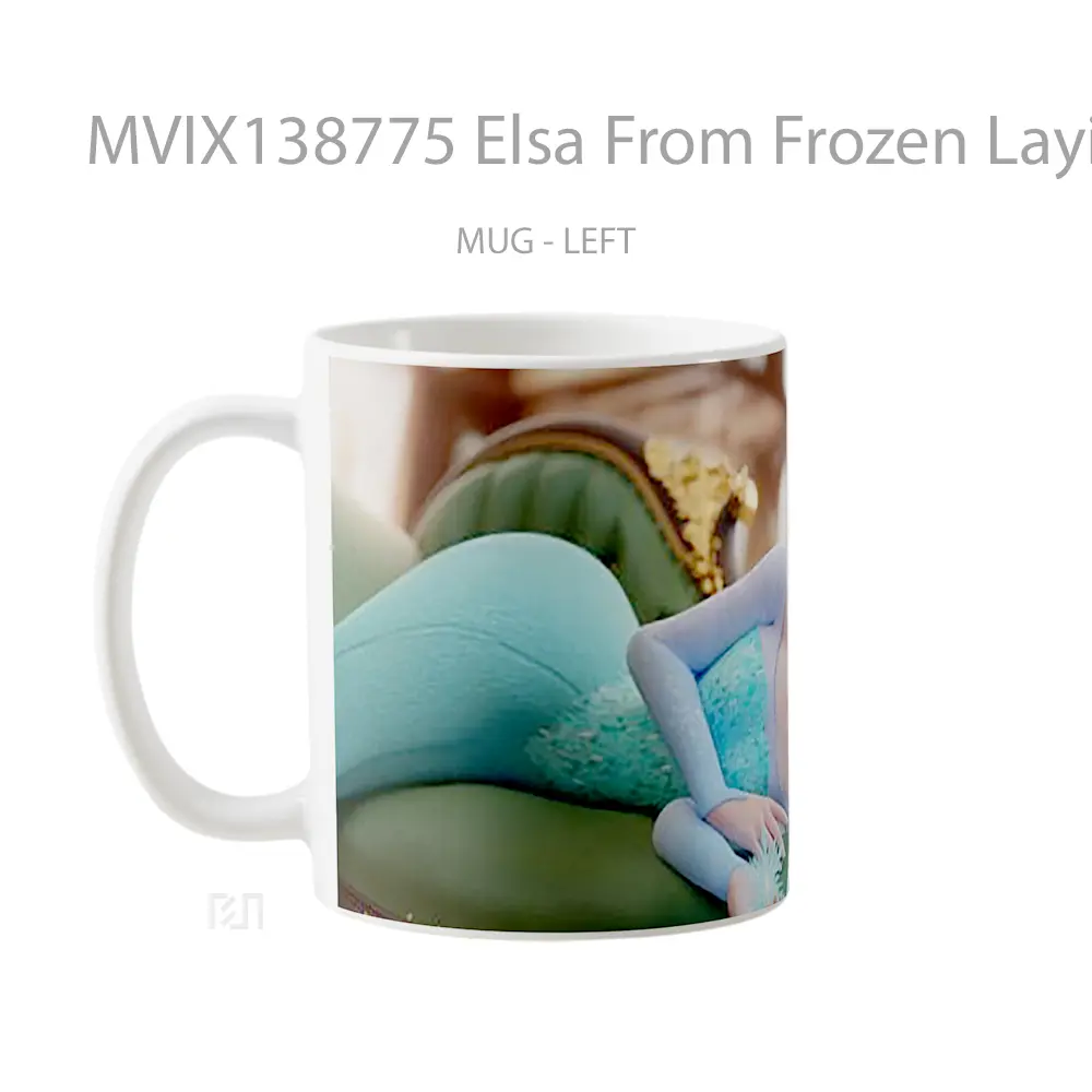 Mug Elsa From Frozen Laying On Sofa Gelas Keramik Unik - All-side / Desain