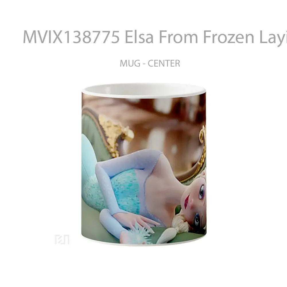Mug Elsa From Frozen Laying On Sofa Gelas Keramik Unik