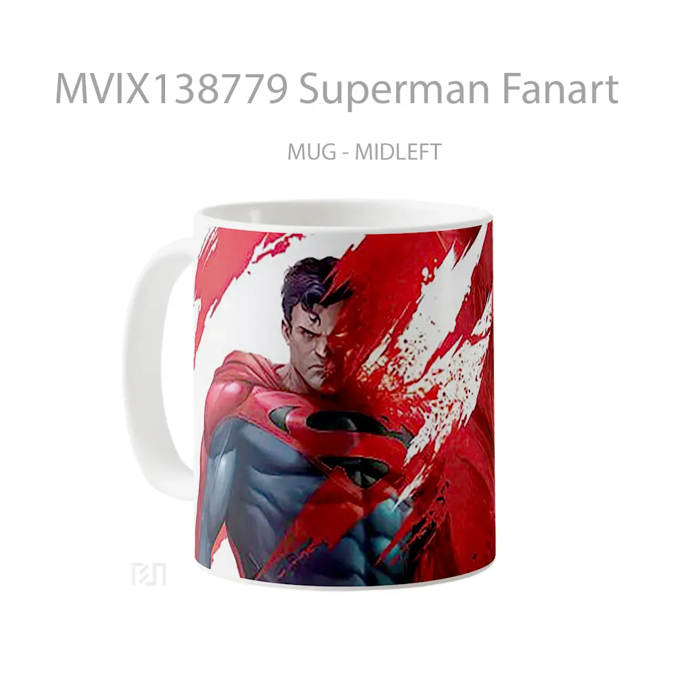 Mug Superman Fanart Gelas Superhero - All-side / Desain