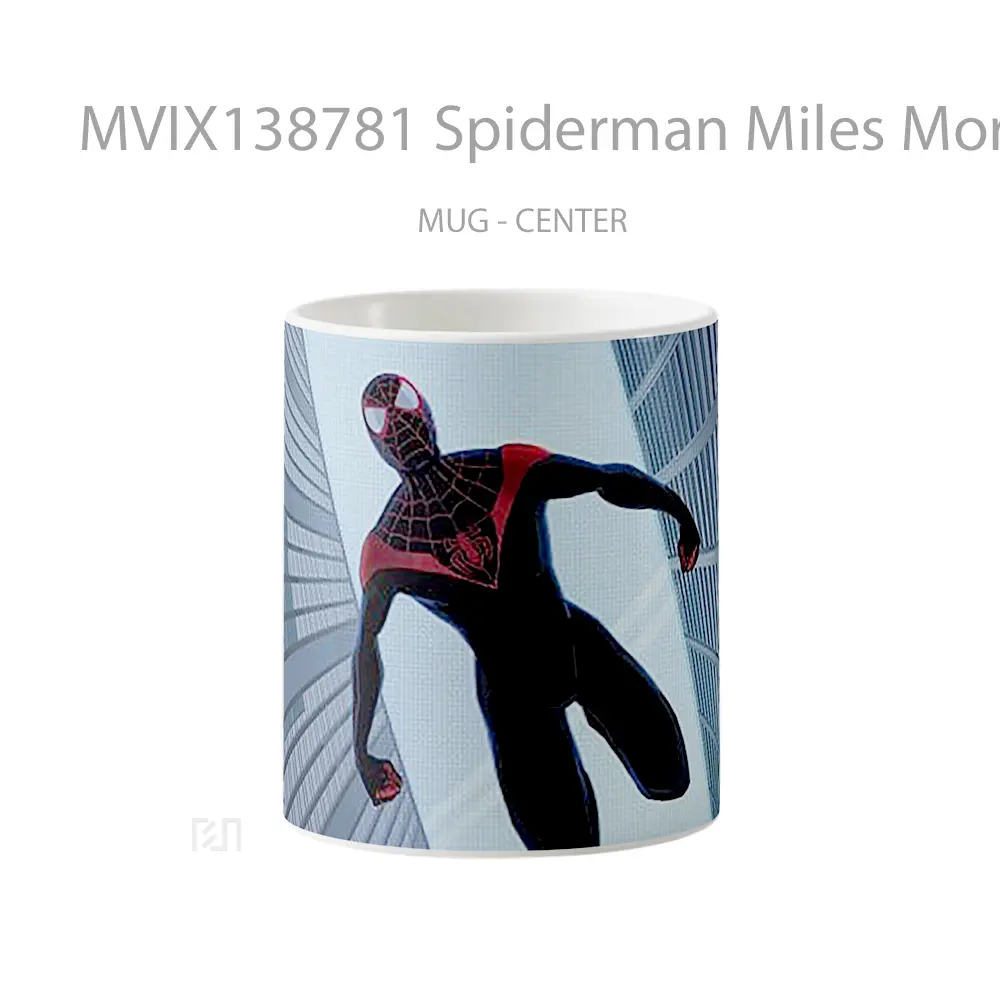 Mug Spiderman Miles Morales Falling Between Buildings Gelas Superhero