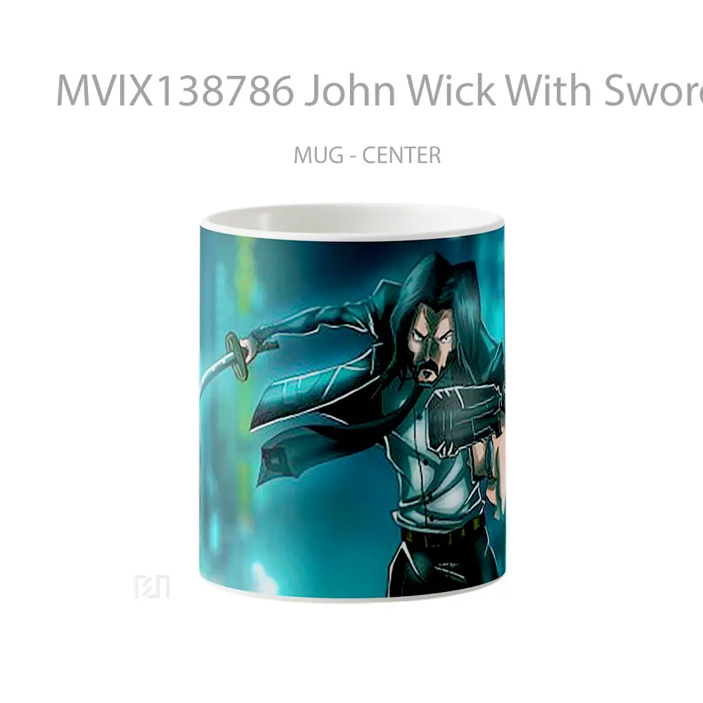 Mug John Wick With Sword And Gun Gelas Keramik Unik