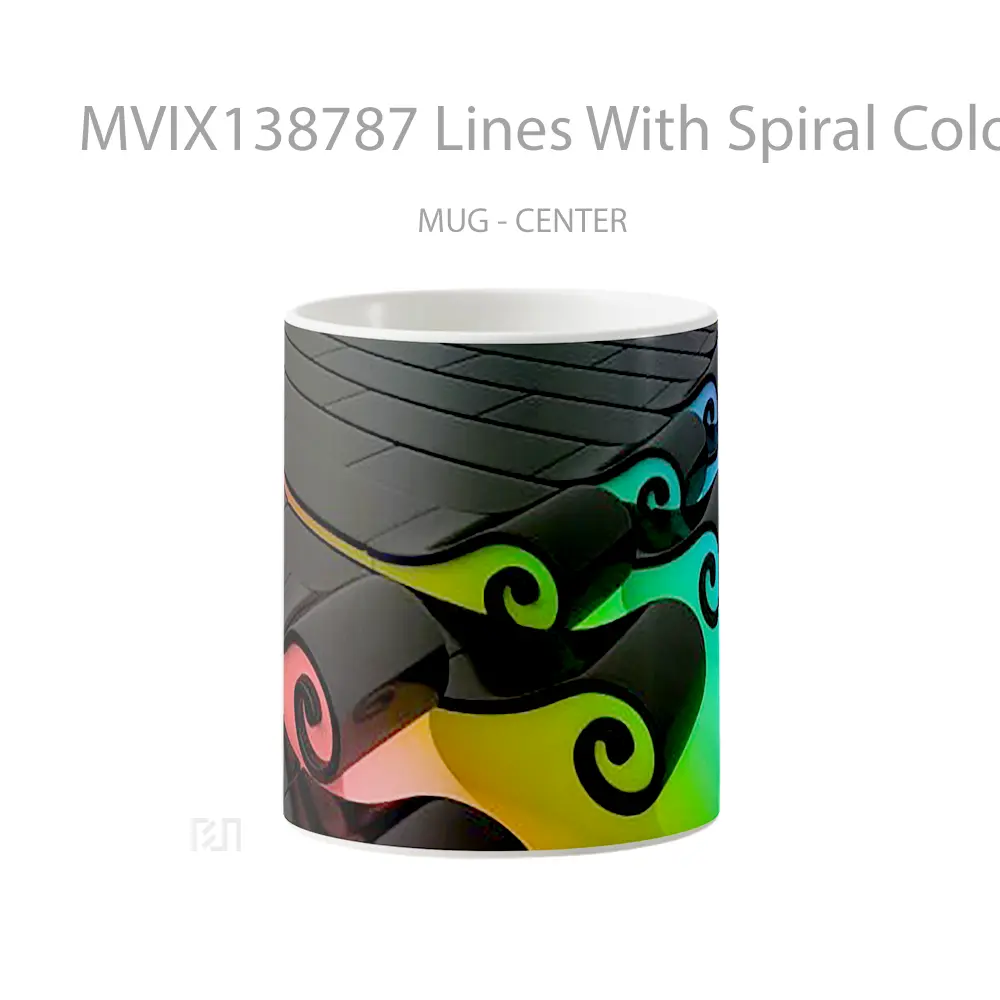 Mug Lines With Spiral Colors Gelas Keramik Unik