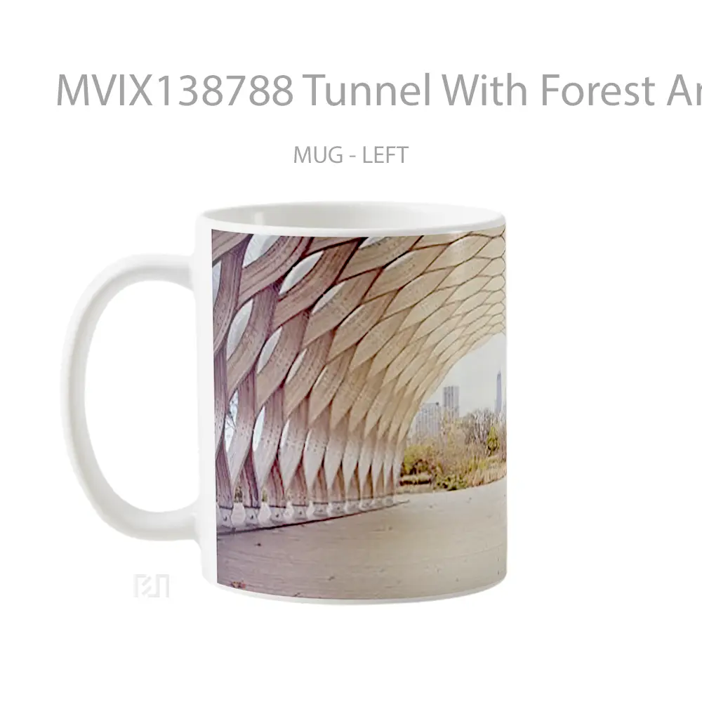 Mug Tunnel With Forest And City Gelas Pemandangan Alam - All-side / Desain