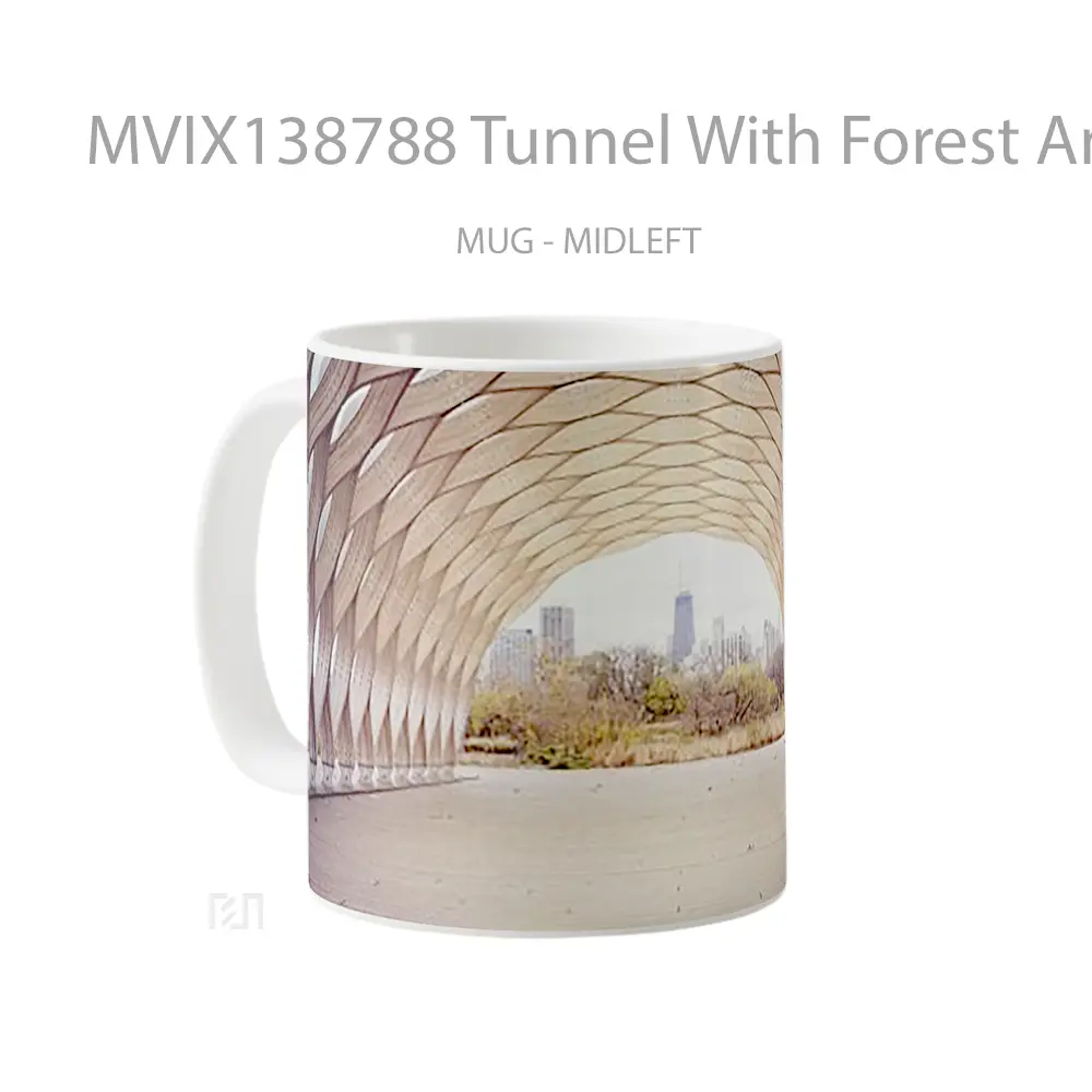 Mug Tunnel With Forest And City Gelas Pemandangan Alam - All-side / Desain