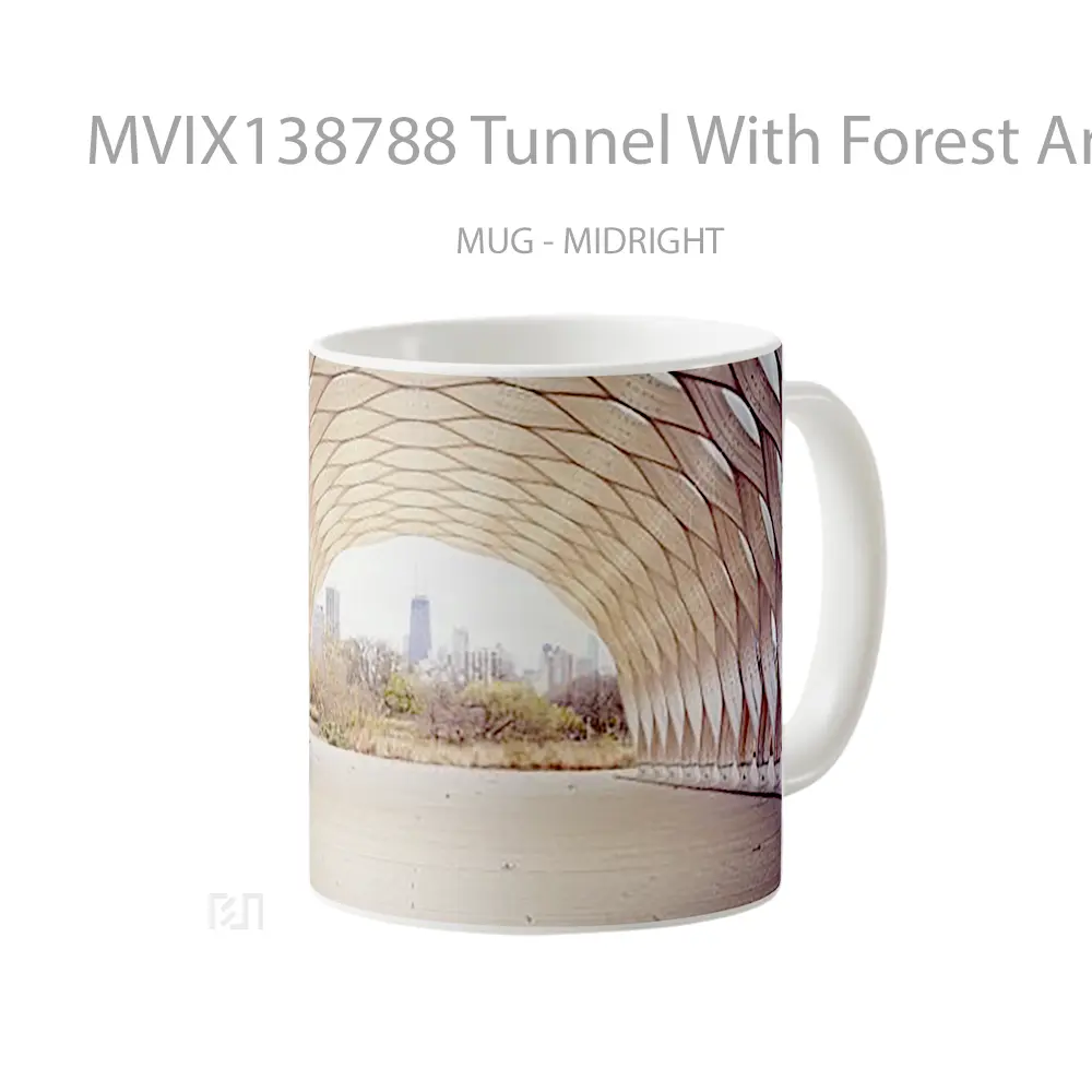 Mug Tunnel With Forest And City Gelas Pemandangan Alam - All-side / Desain