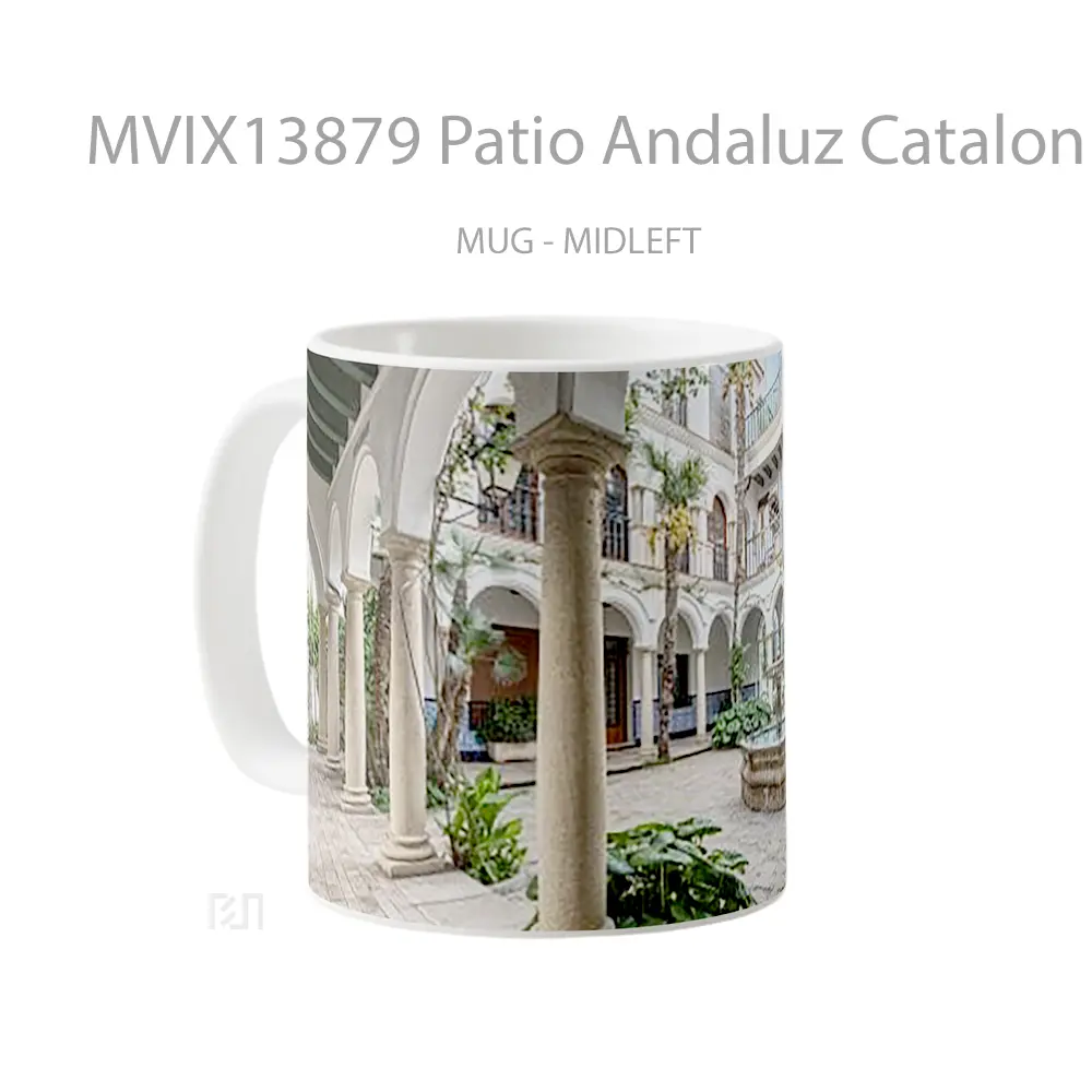 Mug Patio Andaluz Catalonia Gelas Keramik Unik - All-side / Desain