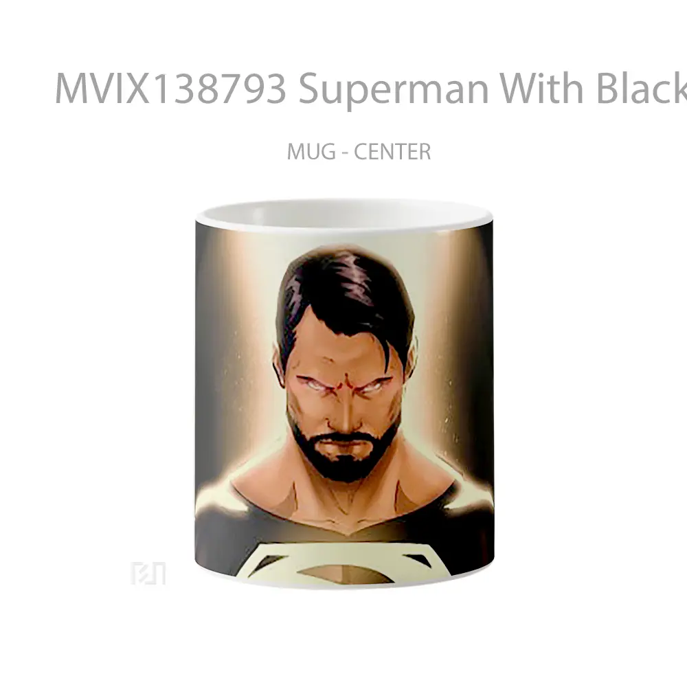 Mug Superman With Black Suit V2 Gelas Superhero