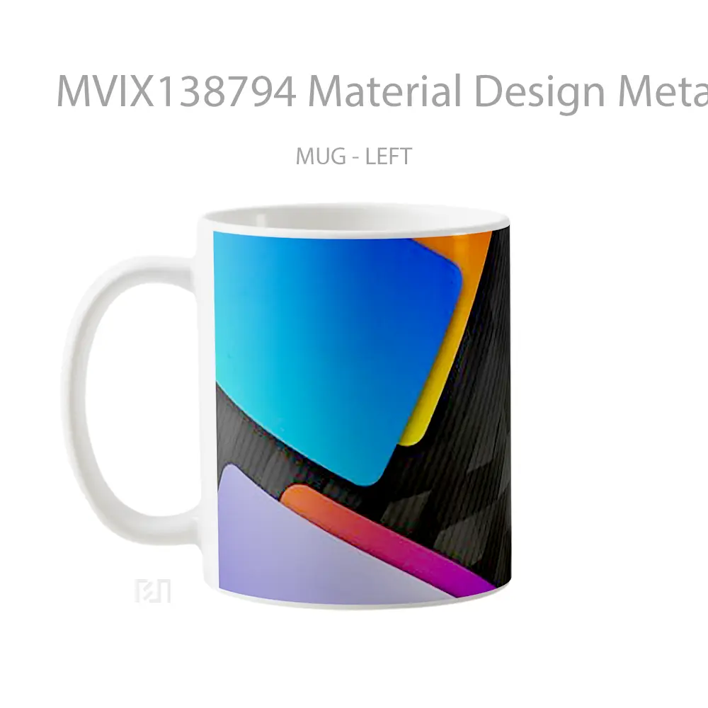 Mug Material Design Metal Colors Gelas Seni Modern - All-side / Desain
