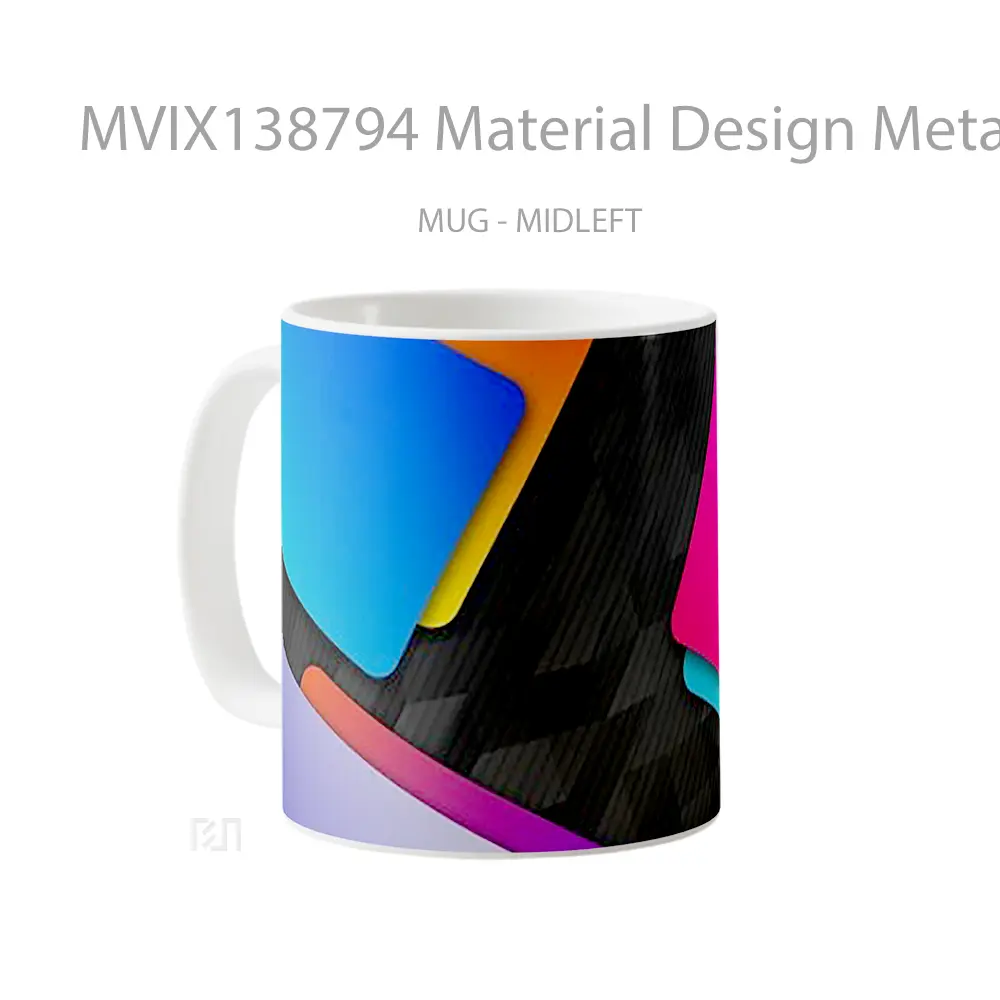 Mug Material Design Metal Colors Gelas Seni Modern - All-side / Desain