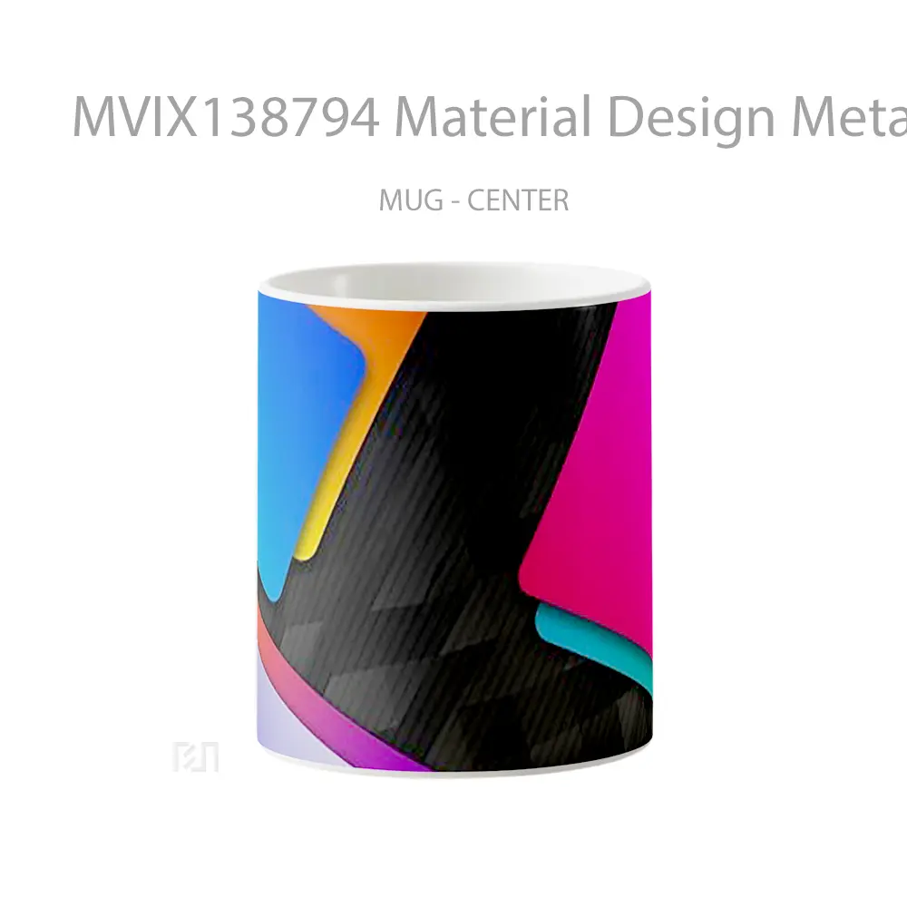 Mug Material Design Metal Colors Gelas Seni Modern