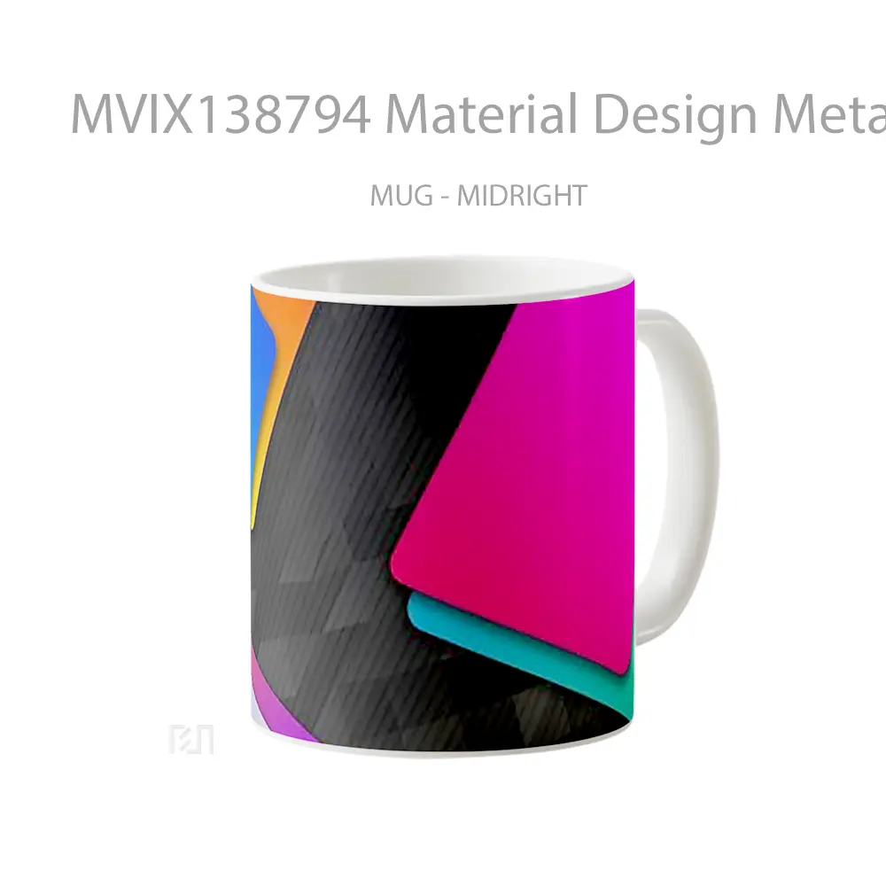 Mug Material Design Metal Colors Gelas Seni Modern - All-side / Desain