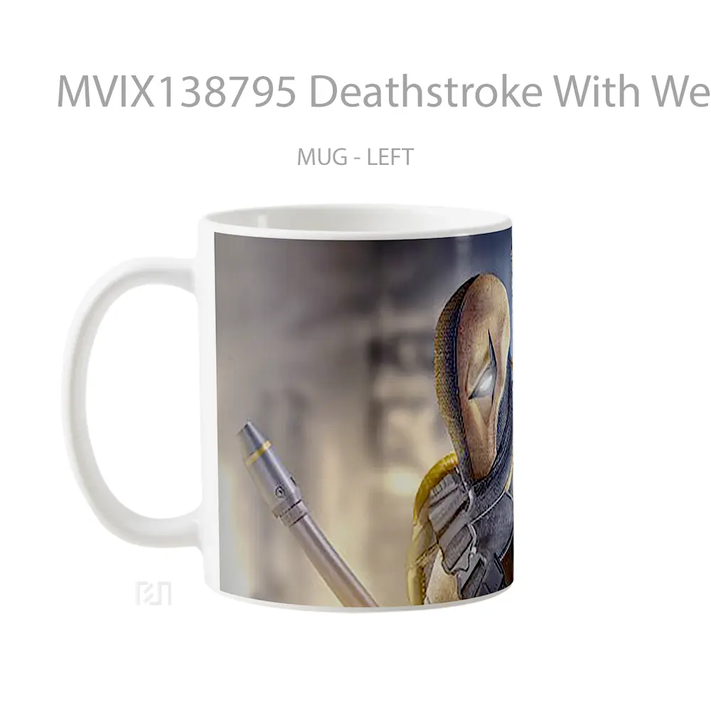 Mug Deathstroke With Weapons Gelas Keramik Unik - All-side / Desain