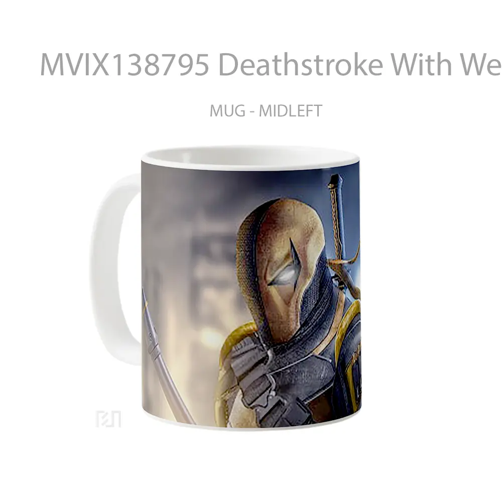 Mug Deathstroke With Weapons Gelas Keramik Unik - All-side / Desain