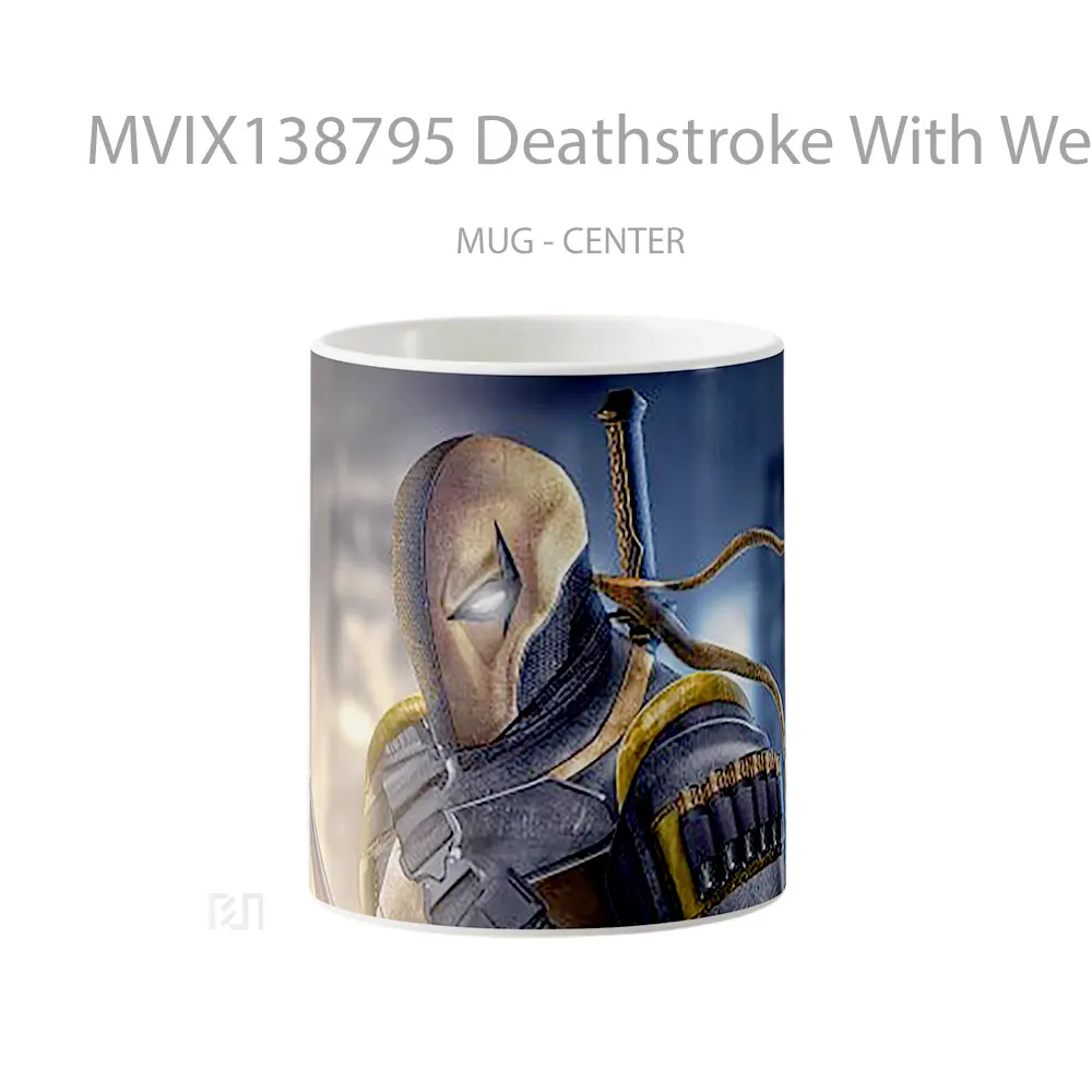 Mug Deathstroke With Weapons Gelas Keramik Unik