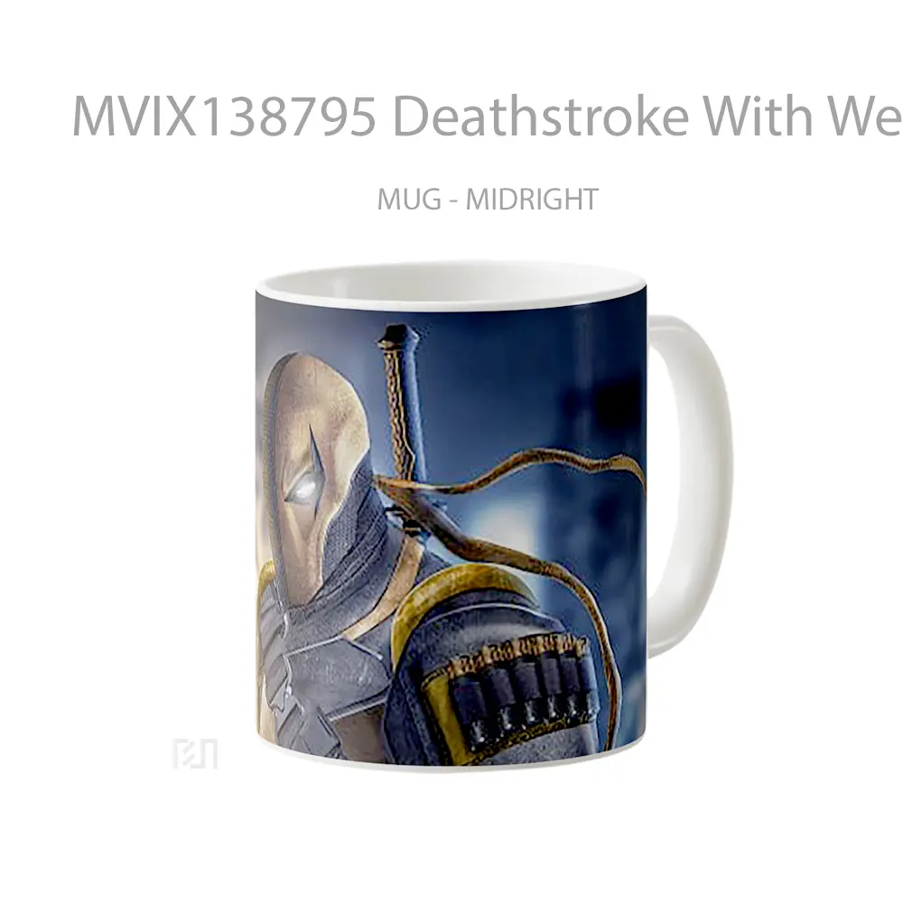 Mug Deathstroke With Weapons Gelas Keramik Unik - All-side / Desain