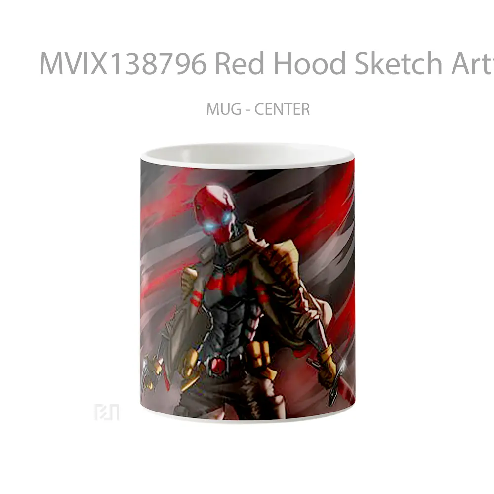 Mug Red Hood Sketch Artwork Gelas Superhero