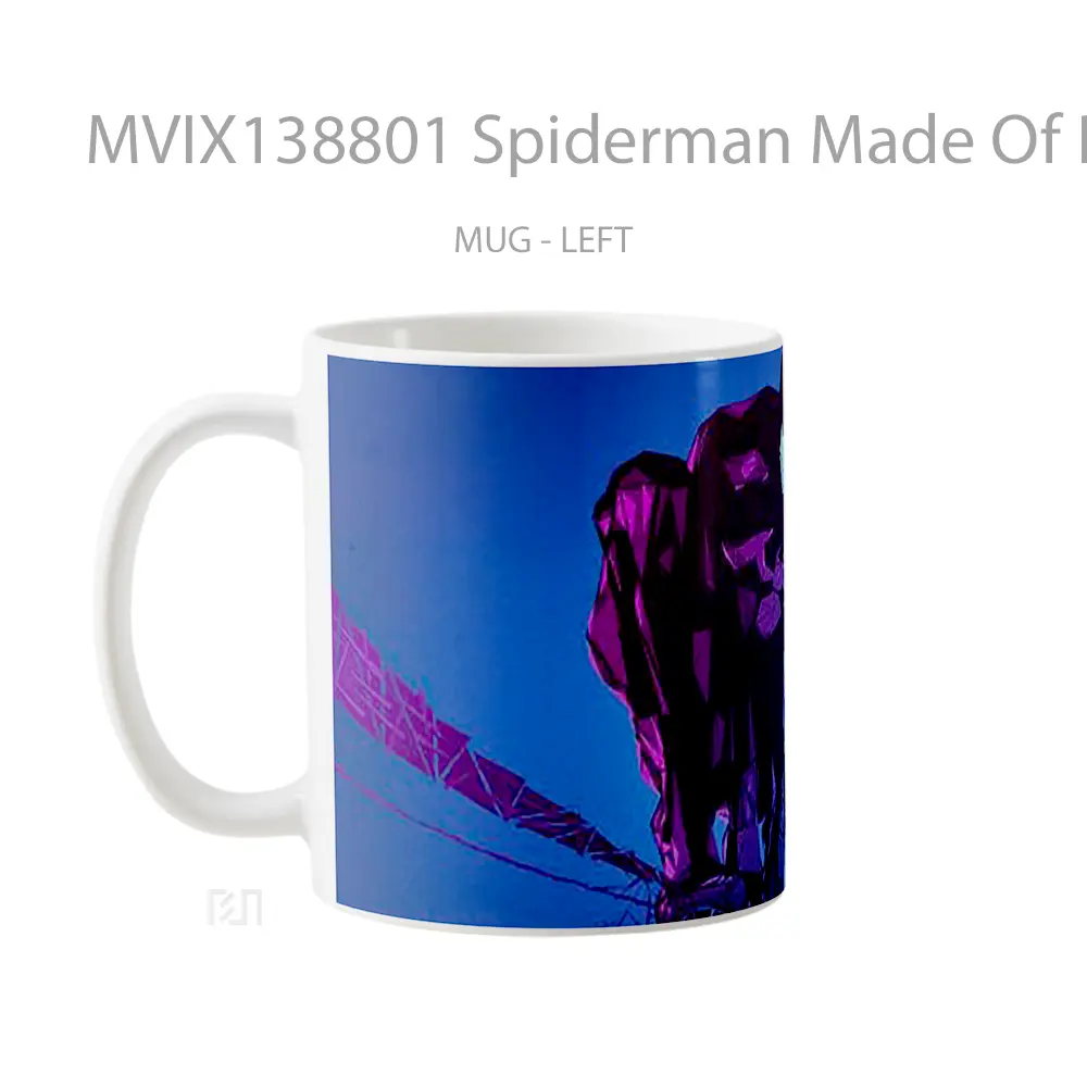 Mug Spiderman Made Of Polygons Gelas Superhero - All-side / Desain