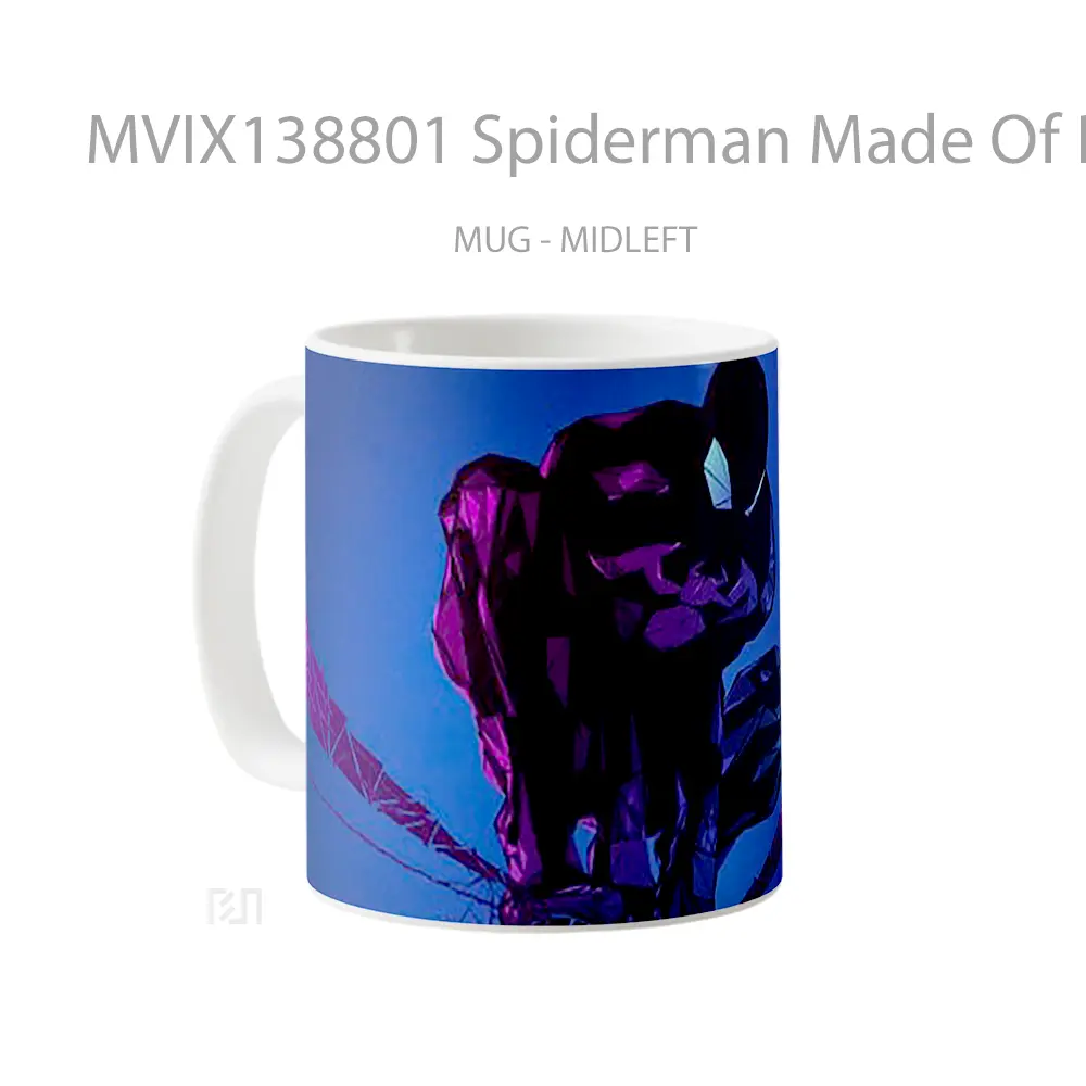 Mug Spiderman Made Of Polygons Gelas Superhero - All-side / Desain
