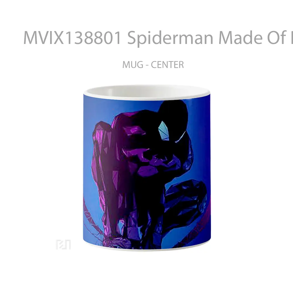 Mug Spiderman Made Of Polygons Gelas Superhero