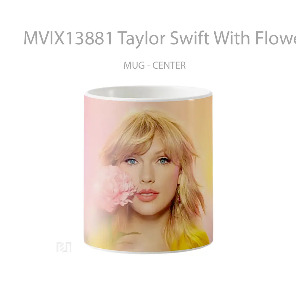 Mug Keramik Premium SNI - Mug Taylor Swift With Flower Gelas Selebriti