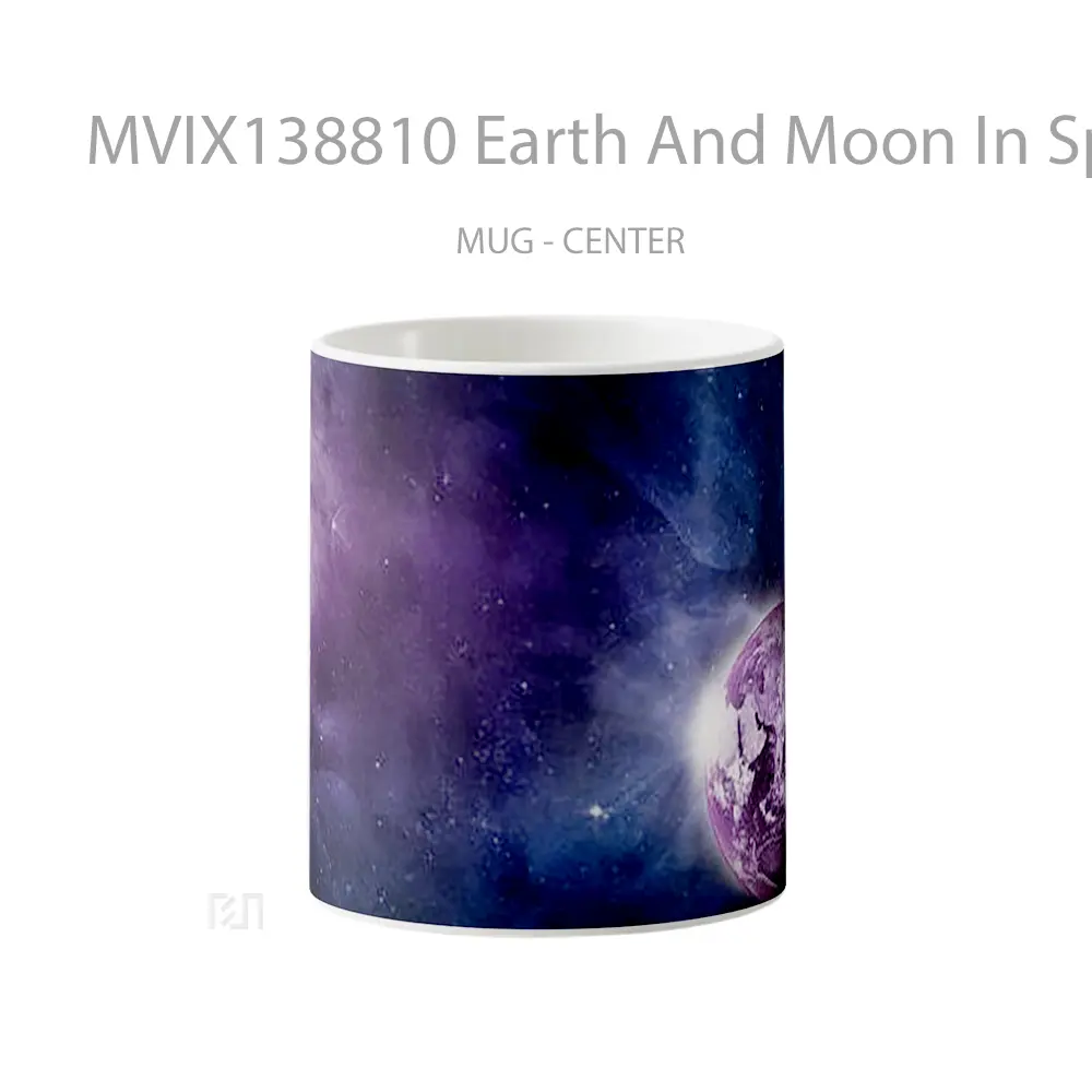Mug Earth And Moon In Space Gelas Astronomi