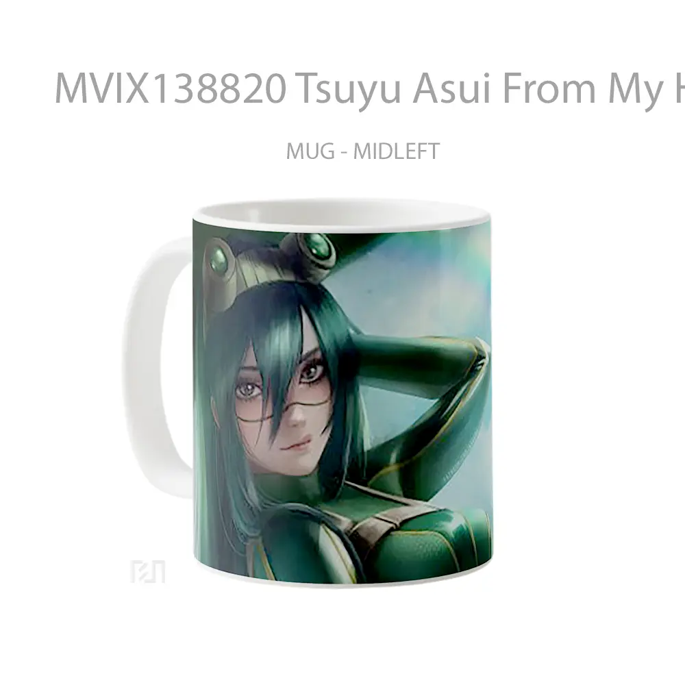 Mug Tsuyu Asui From My Hero Academy Gelas Keramik Unik - All-side / Desain
