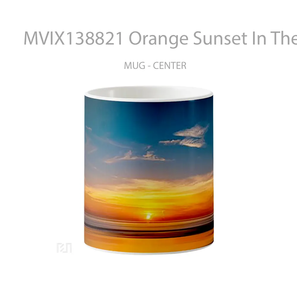 Mug Orange Sunset In The Beach Gelas Pemandangan Alam