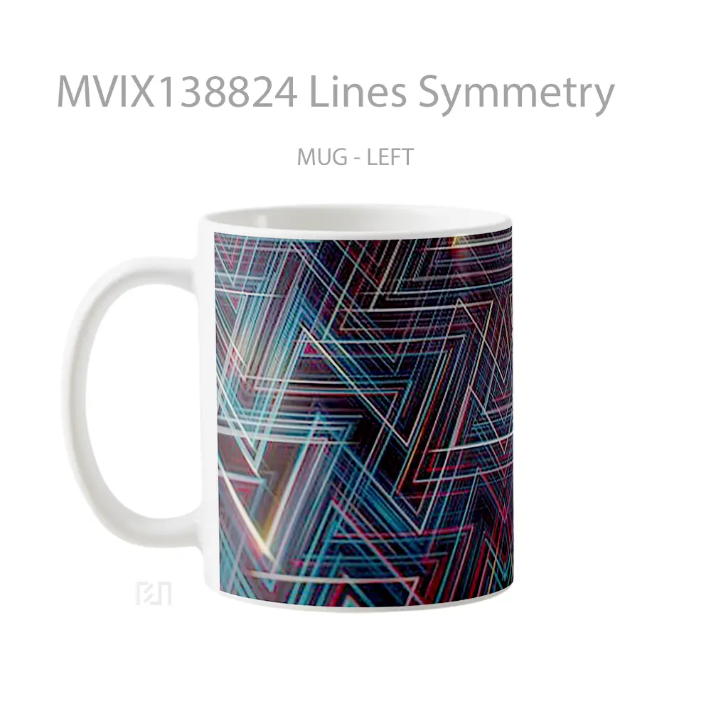 Mug Lines Symmetry Gelas Keramik Unik - All-side / Desain